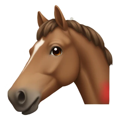 brown horse with a red bow  sticker