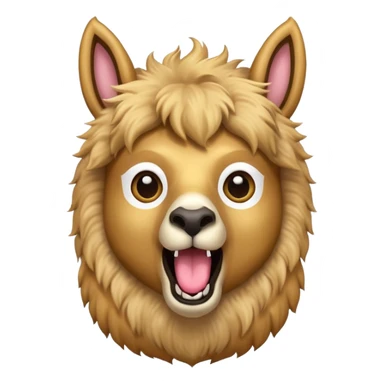 golden llama head screaming "RAID" with it in a chat bubble sticker
