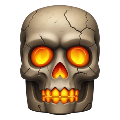 Flaming Moai skull sticker