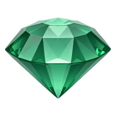 GREEN emerald, diamond gem shape, realistic sticker