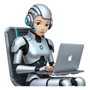 cyber punk holding laptop sticker