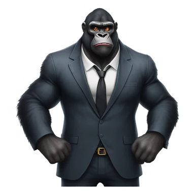 beautiful tall and muscular gorilla with a mafia outfit  sticker