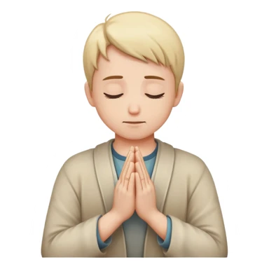 person praying, hands clasped in prayer sticker