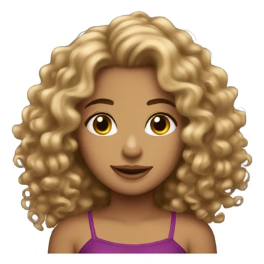 pretty latina with curly hair longer hair sticker