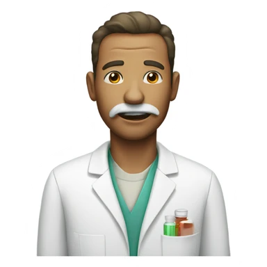 Man with medicine in mouth sticker