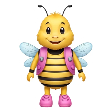 bee with a vest on and wearing pink crocs sticker