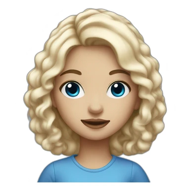 White cute girl with nickname Blueblue as an artist sticker