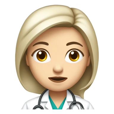 White woman doctor looking confused sticker