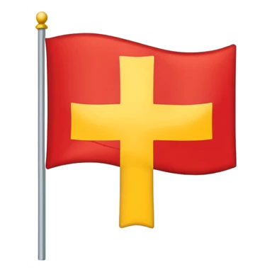 Flag red background yellow cross sticker