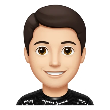 Colin Brittain from Linkin Park with dark brown hair, light skin, black sequin outfit sticker