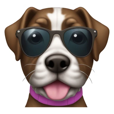 brindle dog with sunglasses sticker