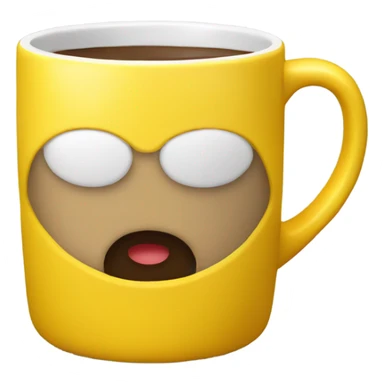 Coffee mug yellow sticker