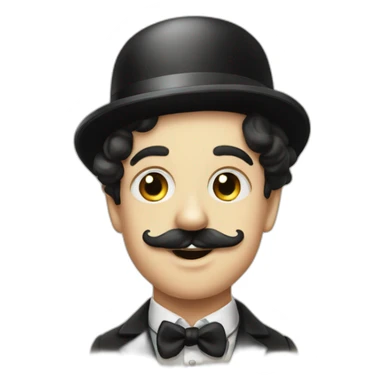 young Charlie Chaplin with moustache sticker