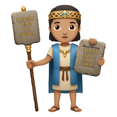 Ten commandments tablets and staff simplify sticker