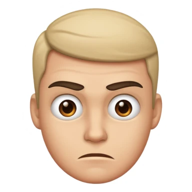 Annoyed face with a smirk ￼ sticker