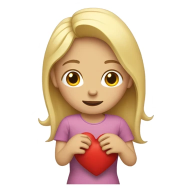 Blonde Mother holds her heart in her arm sticker