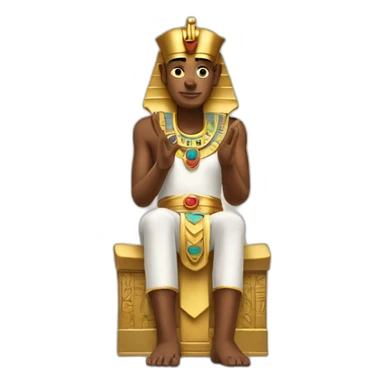 pharaoh making a heart with his hands sticker