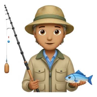 man casting a fishing rod sticker