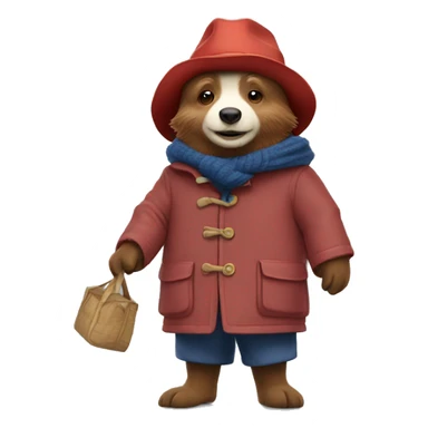 Paddington making a snowman sticker