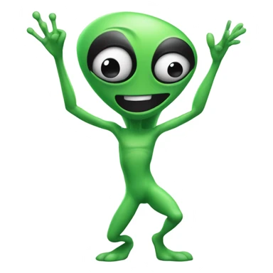 Alien doing the Macarena ￼ sticker