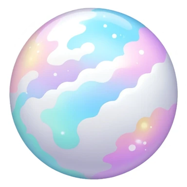 Pastel white divine shiny sparkly glorious glowing celestial cloudy marble ball sticker