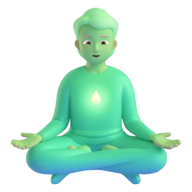 person surrounded by a soft green aura, gentle and peaceful sticker
