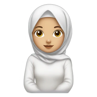 A little girl with white hijab  sticker