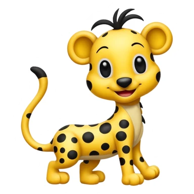 marsupilami noir avec écrit en dessous "Spunky" sticker