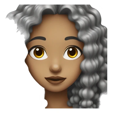 aesthetic white puertorican girl with dark curly hair sticker