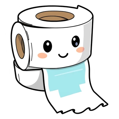 Toilet paper with cara’s face on it sticker