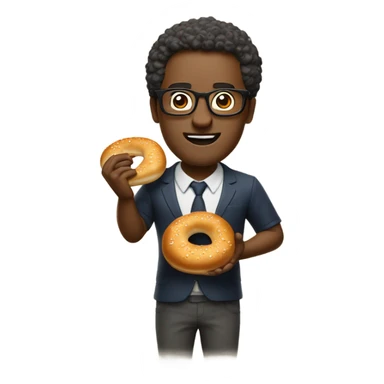 Bagel man stealing vibes with glasses sticker