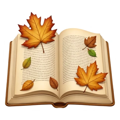 beige autumn open book with leaves on it sticker