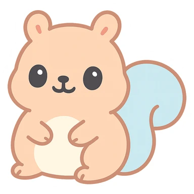 cute cartoon fat squirrel sticker
