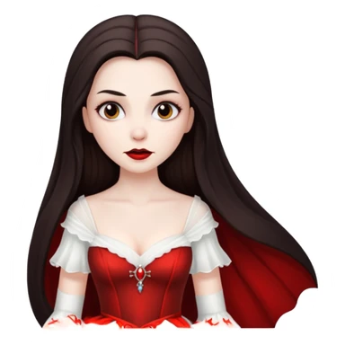 Bride of Dracula with long dark brown hair sticker
