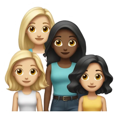 tree girls, one is blonde with medium hair the other one has brown hair medium and the last onde long black hair sticker