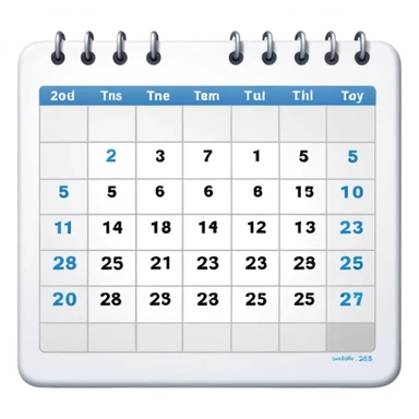 12 month calendar with only 2025 written on it sticker