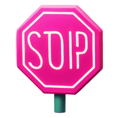 neon pink stop sign sticker