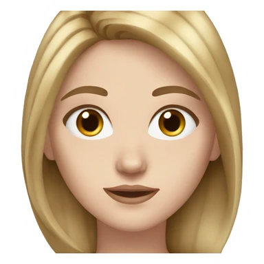 white girl with dark blonde, almost brown hair, blue eyes, slightly wavy hair sticker