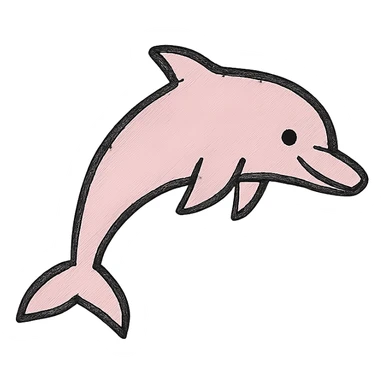 A pink dolphin sticker
