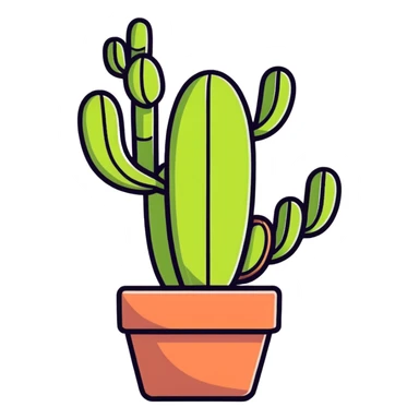 Fallen over cactus sticker