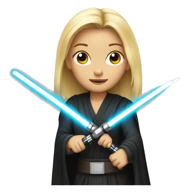 blonde girl with lightsaber sticker