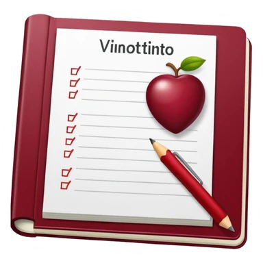 HAZ UN planificador de lista de objetivos en color vinotinto/rojo carmesí brillante, con hojas de cuaderno blancas (no agregues frutas ni nada de eso) https://imgproxy.attic.sh/insecure/f:png/plain/https://attic.sh/z0hvfdddapmiax935oa389bq0wzk  sticker