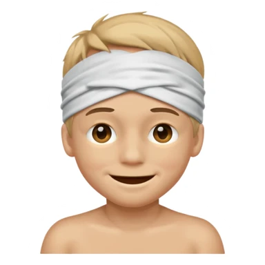 face of a boy with blindfold over eyes sticker