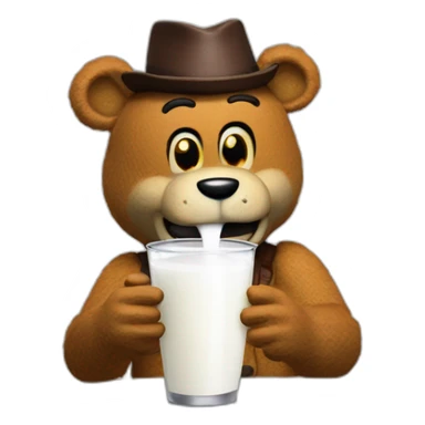 Freddy fazbear animatronic drinking milk sticker