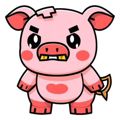 angry Minecraft baby Piglin sticker