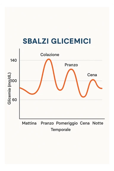 Sbalzi glicemici con grafico italiano sticker