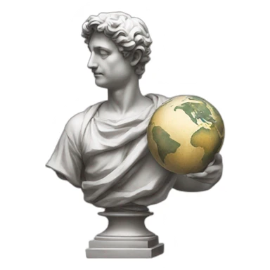 italian statue holding a globus sticker