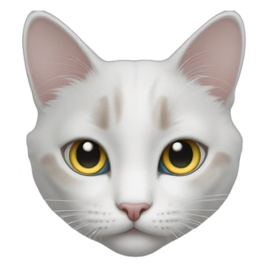 White cat has different colored eyes sticker