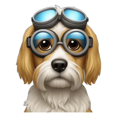 yorkshire dog wearing aviation goggle sticker