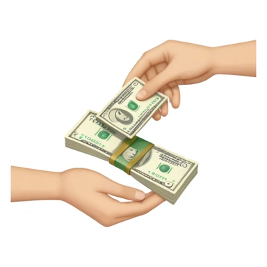 money being exchanged for clothes sticker